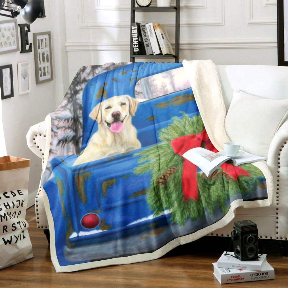 Labrador Loves Christmas Sherpa Fleece