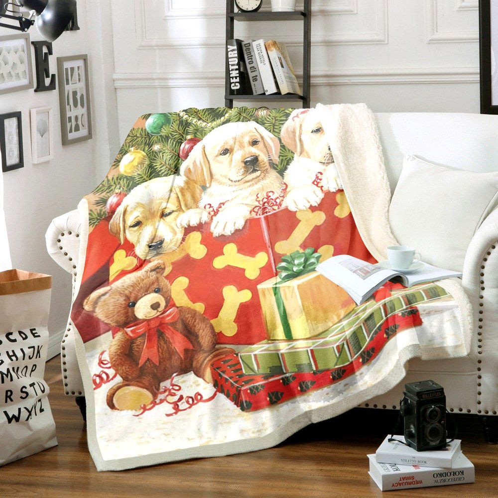 Labrador Retriever Christmas Sherpa Fleece