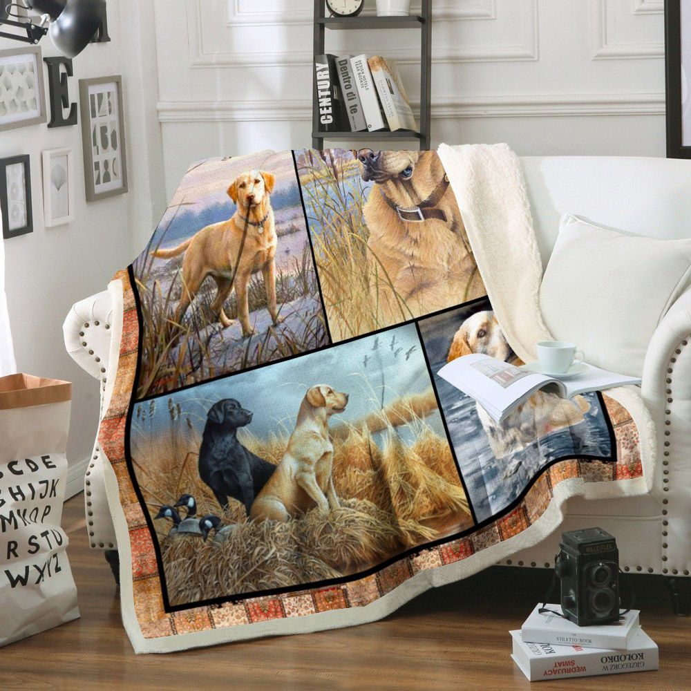 Labrador Retriever Dog Sherpa Fleece Blanket