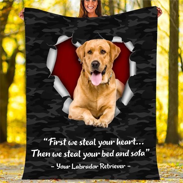 Labrador Retriever Dog Sherpa Fleece Blanket