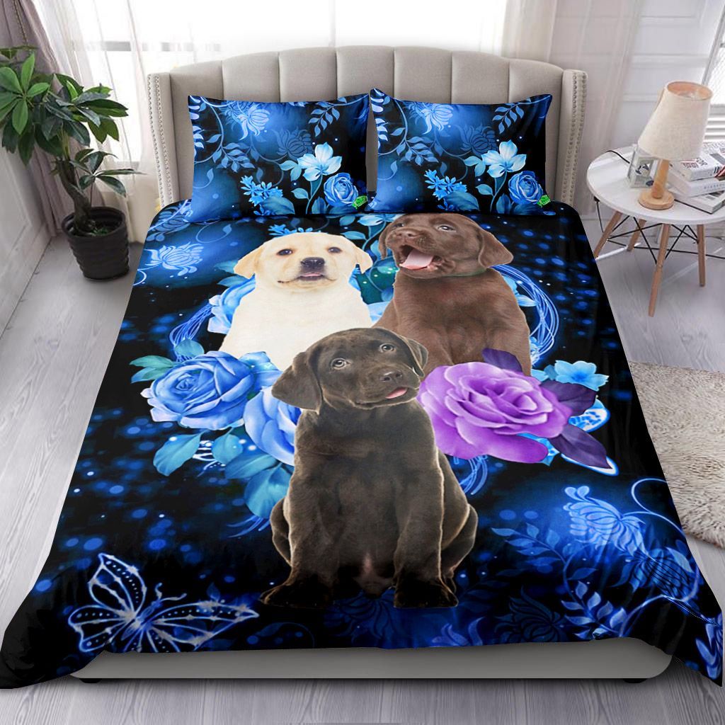 Labrador Retriever Flowers Bedding Set