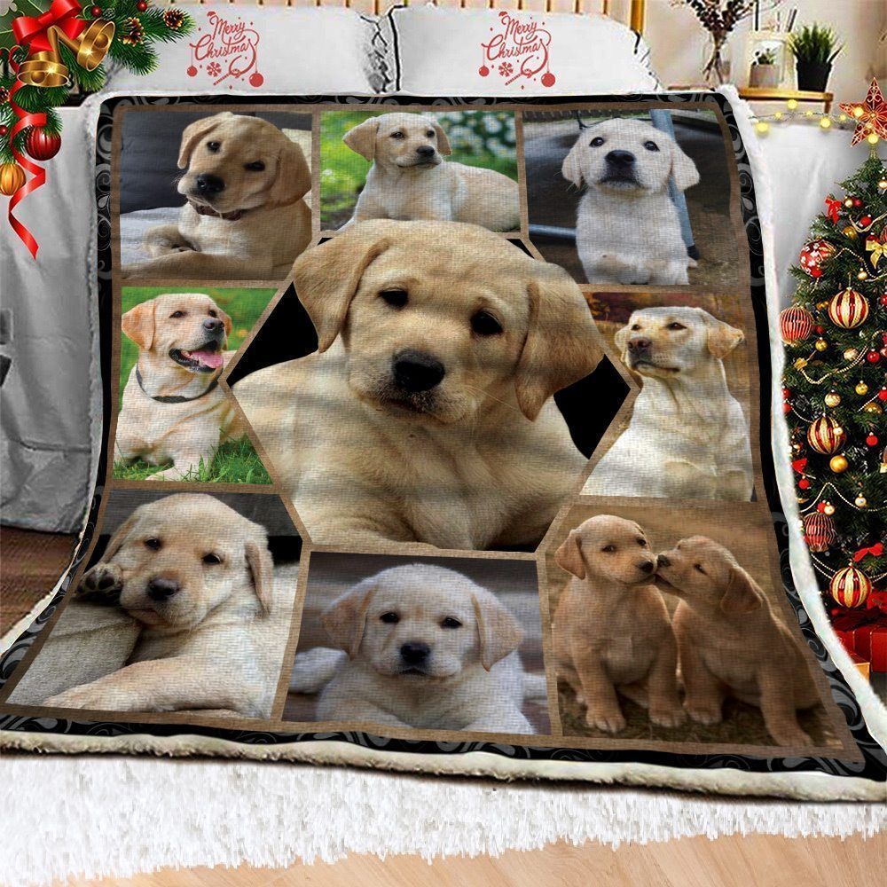 Labrador Retriever Hexa Vintage Jim Sherpa Fleece Blanket