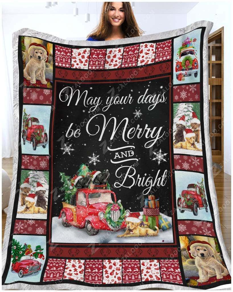 Labrador Retriever – May Your Days Be Merry Fleece Blanket