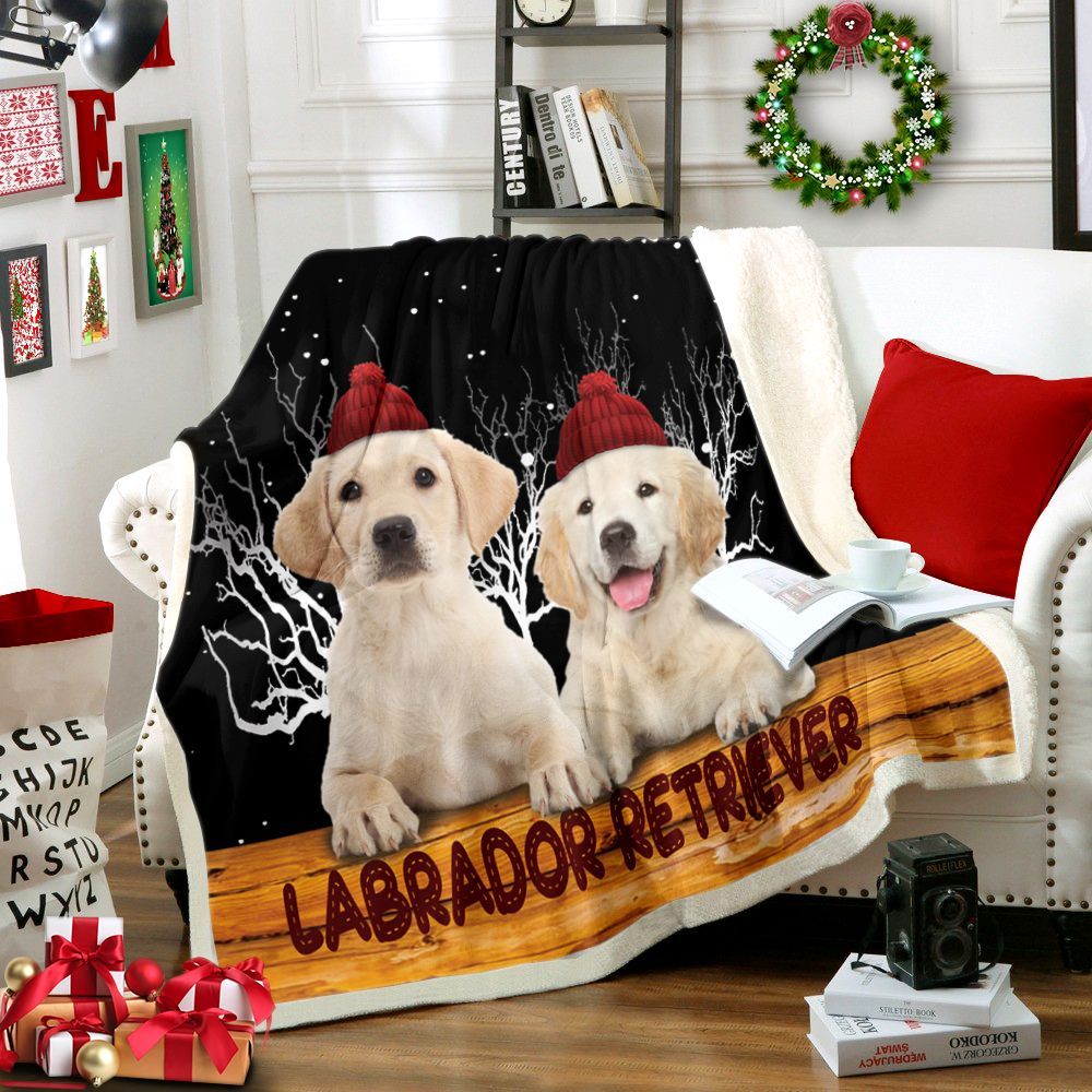 Labrador Retriever Merry Christmas Sherpa Fleece
