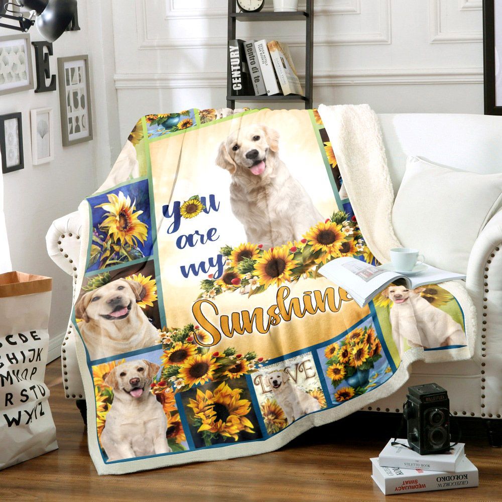 Labrador Retriever Sunflower Sherpa Fleece Blanket