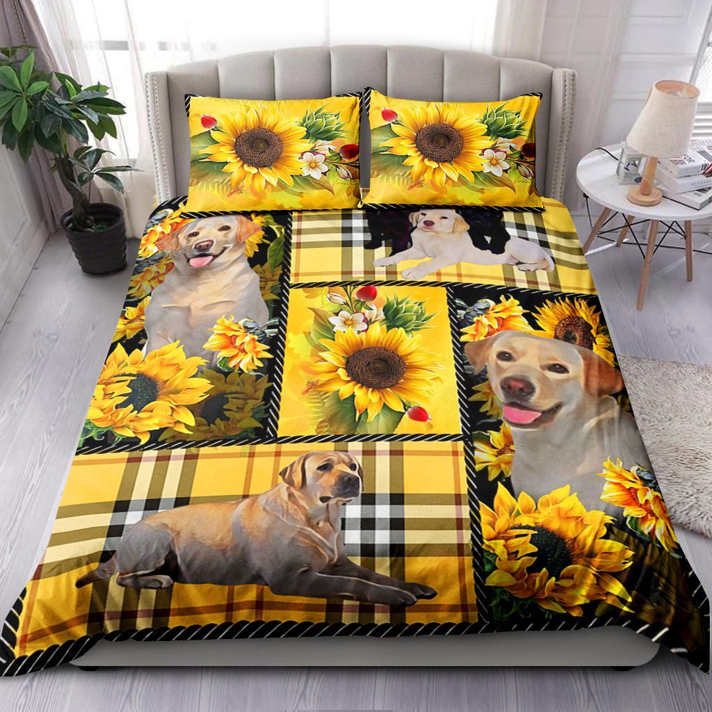 Labrador Retriever Yellow Tartan Bedding Set