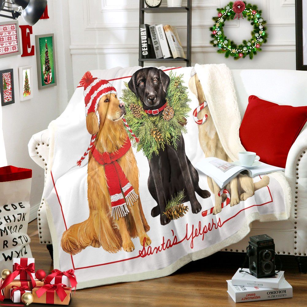 Labrador Retrievers Christmas Sherpa Fleece Blanket