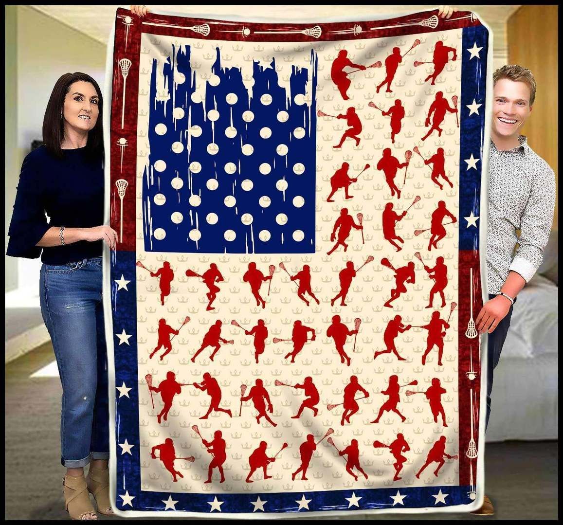 Lacrosse Sherpa Fleece Blanket