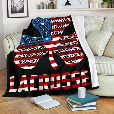 Lacrosse Flag Sherpa Fleece Blanket