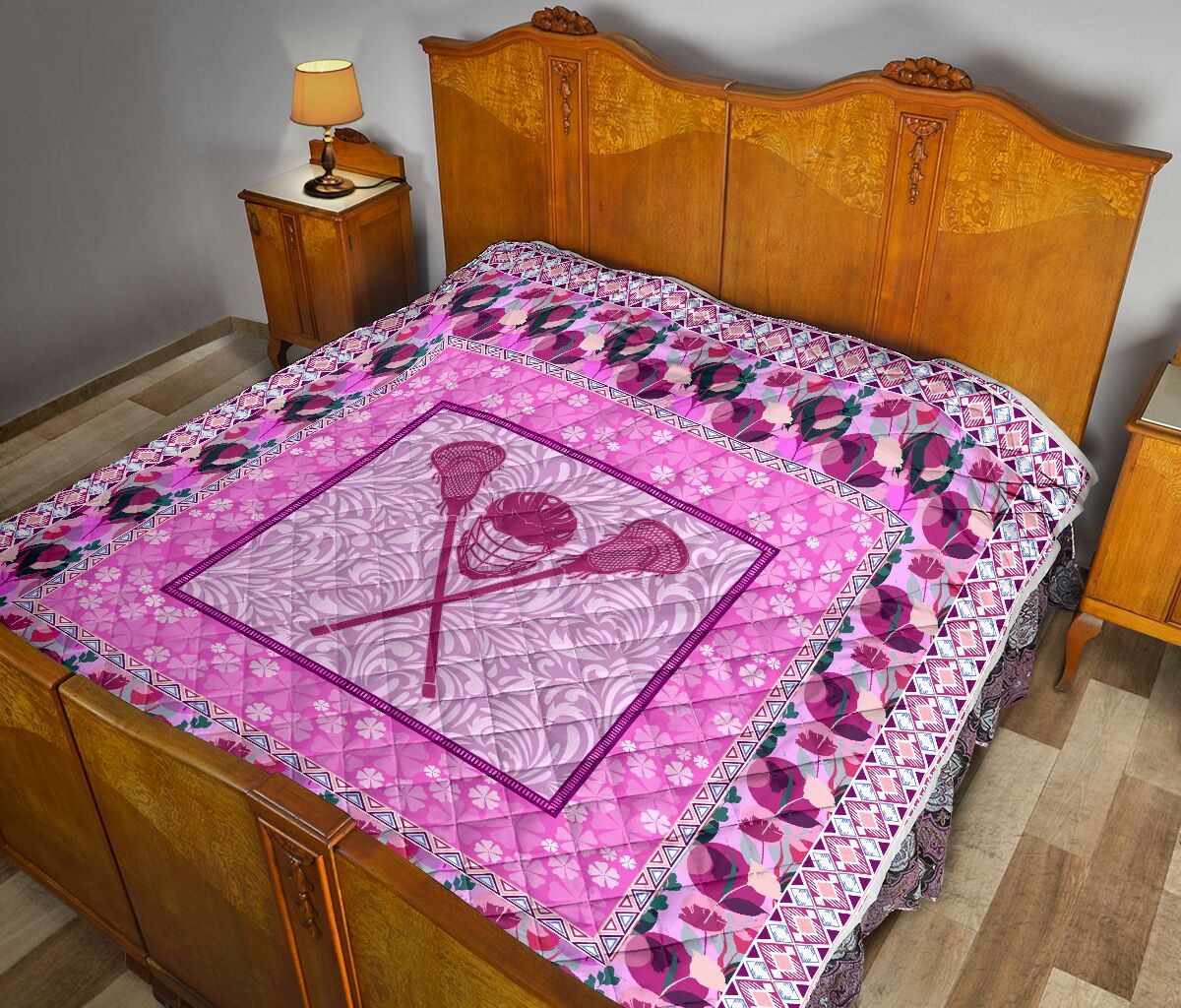 Lacrosse Flower Pink Quilt Blanket Dhc1312684Dd