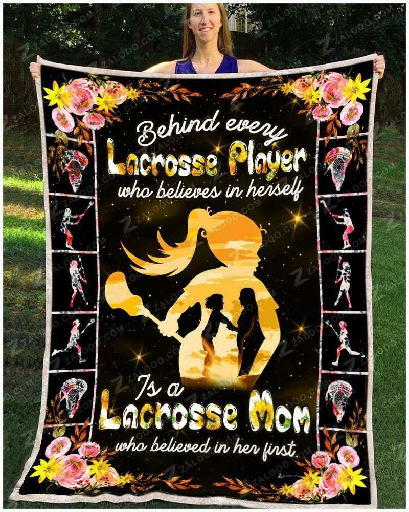Lacrosse Girl Sherpa Fleece Blanket
