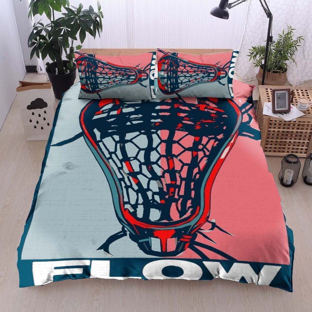 Lacrosse Twin Queen King Cotton Bed Sheets Spread Comforter Bedding Set