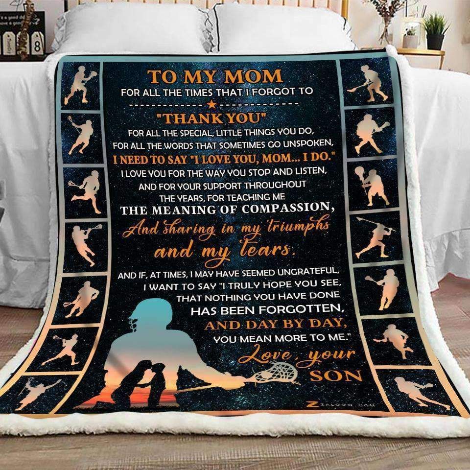 Lacrosse – To My Mom – Thank You Fleece Blanket