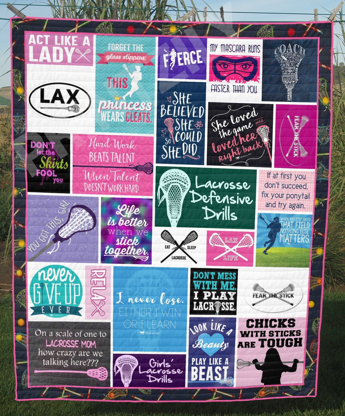 Lacrosse You Got It Girl Quilt Blanket DHC020120864TD