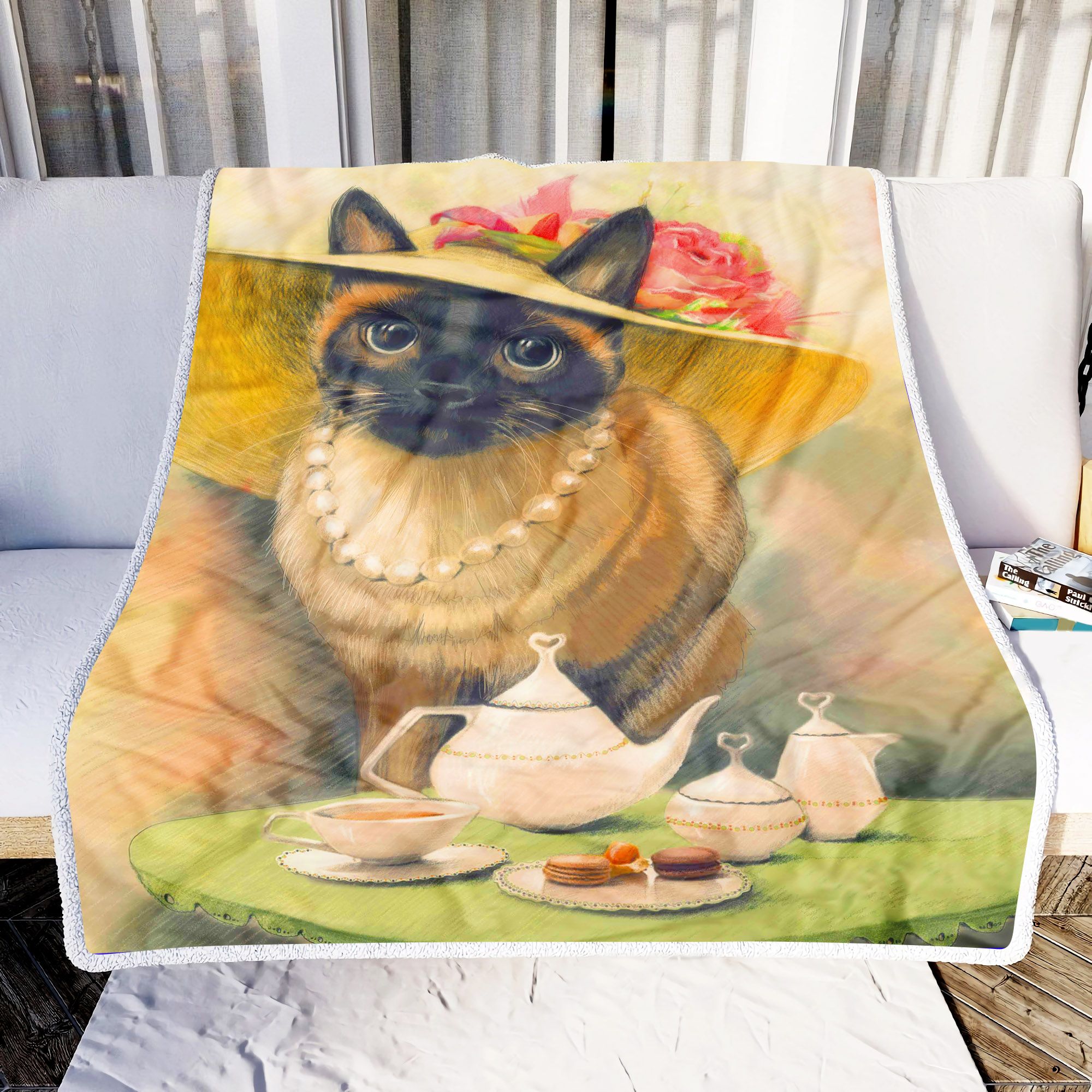 Lady Cat Fleece Blanket