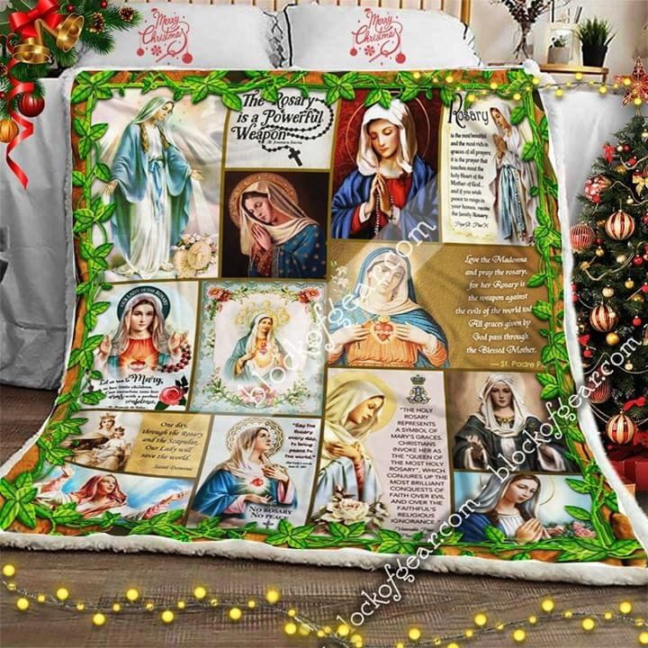 Lady of the Rosary Fleece Blanket