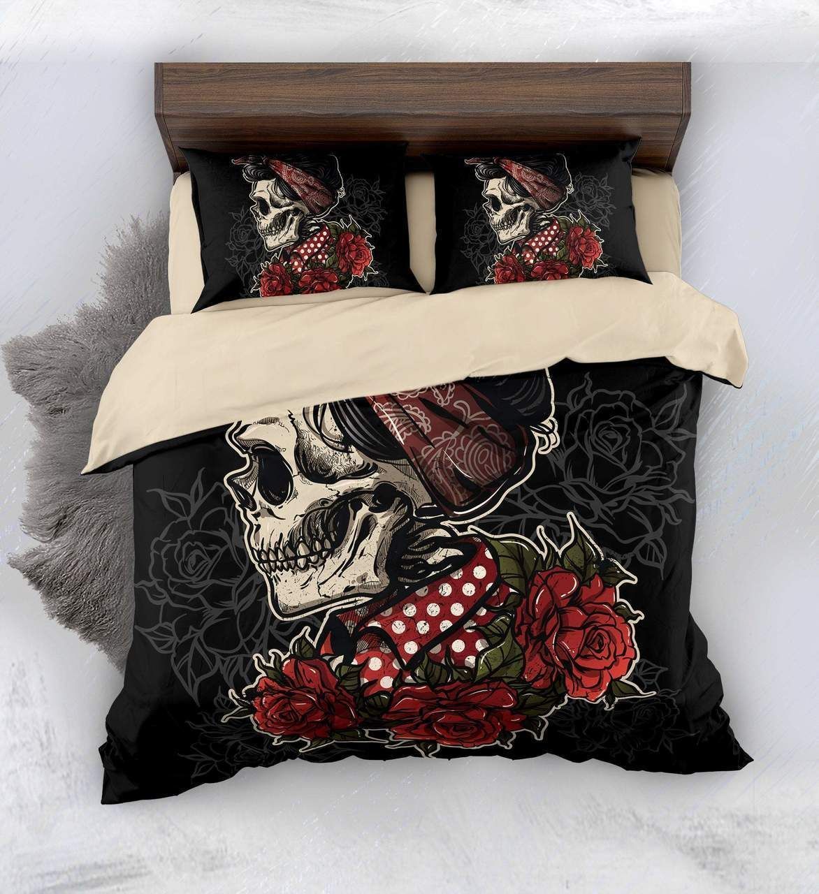 Lady Rose Skull Bedding Set