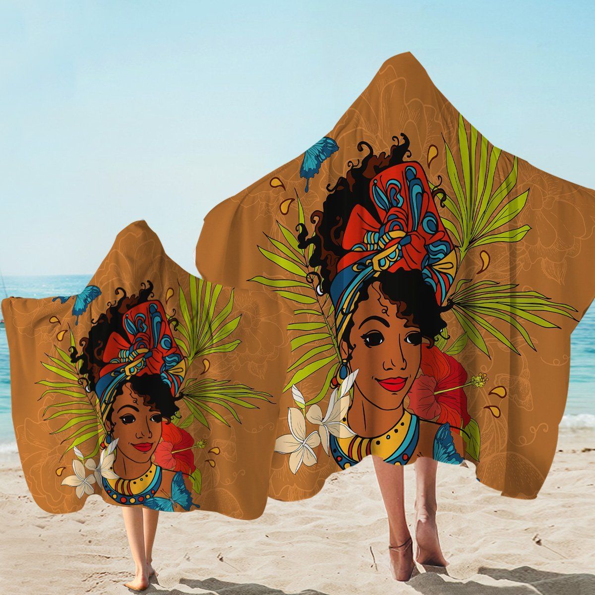 Lady’s Grace African Women Printed Hooded Towel