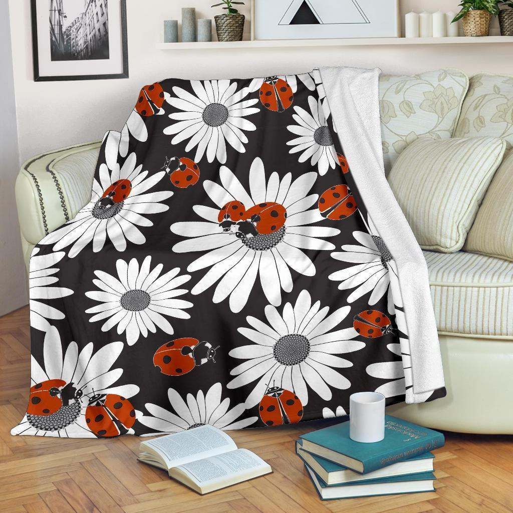 Ladybug Daisy Sherpa Fleece Blanket