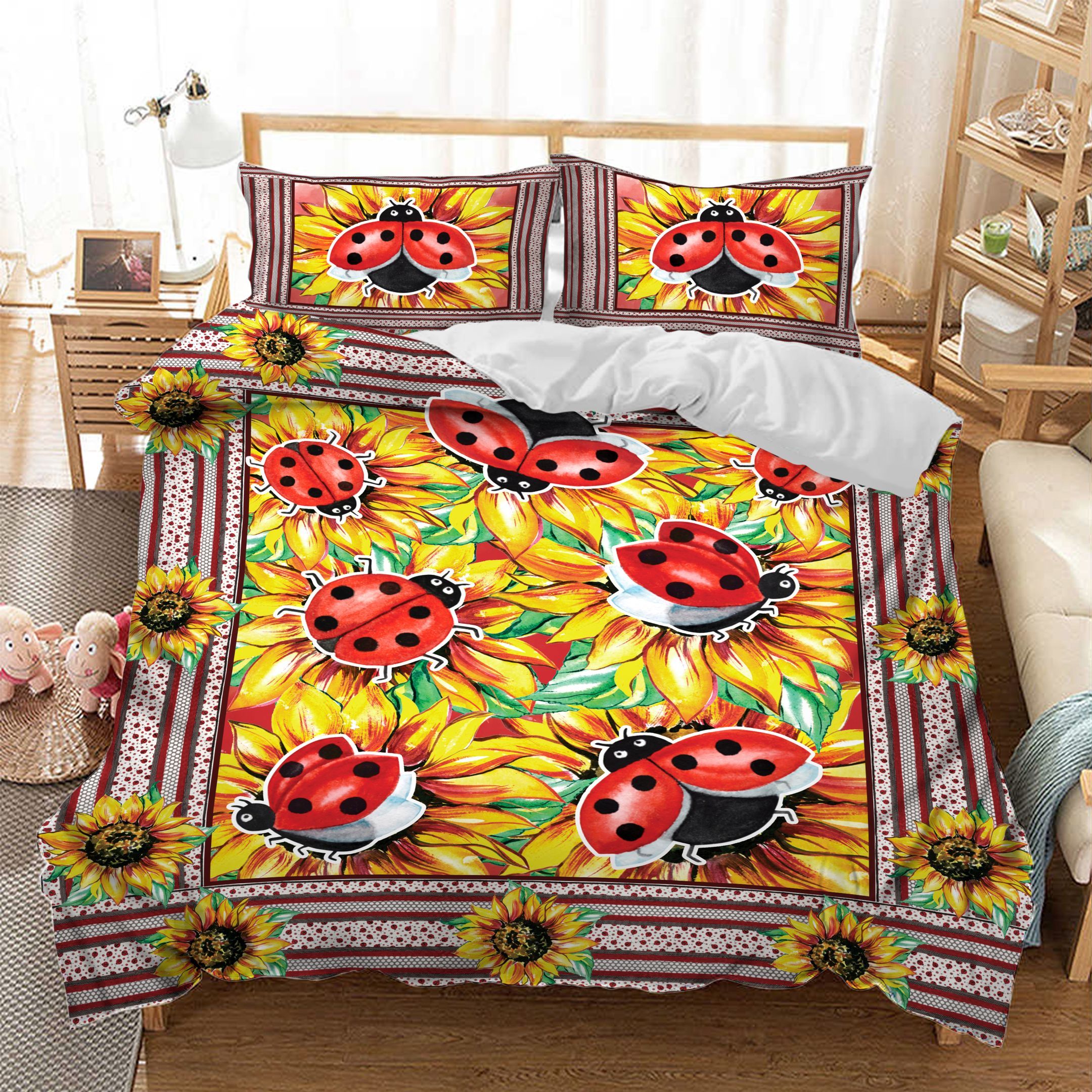 Ladybug Sunflower Bedding Set