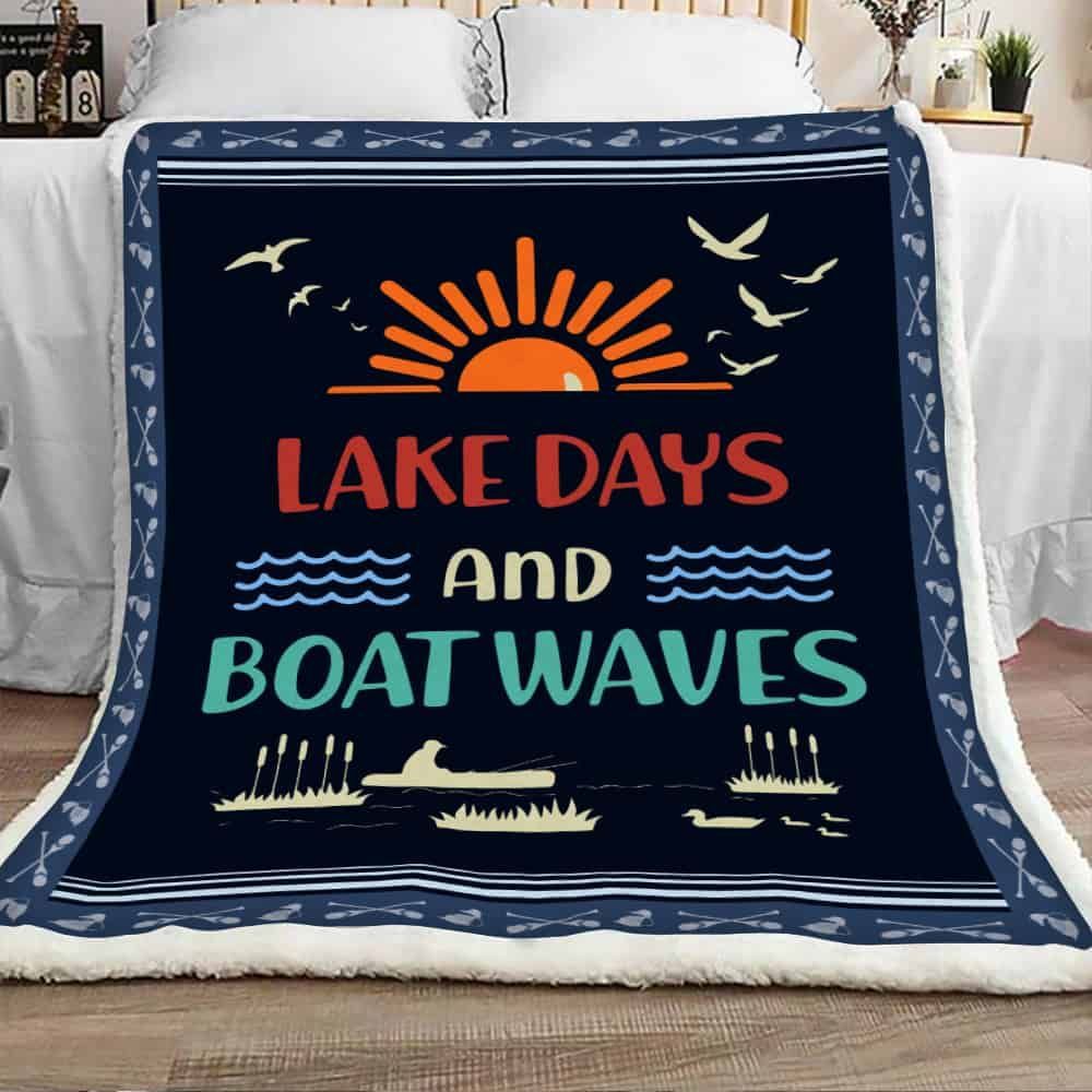 Lake Days And Boat Waves Sherpa Fleece Blanket