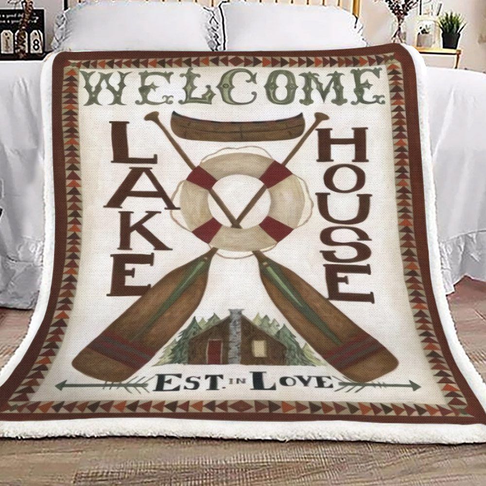 Lake House Sherpa Fleece Blanket