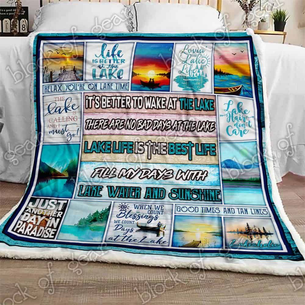 Lake Life Is The Best Life Fleece Blanket