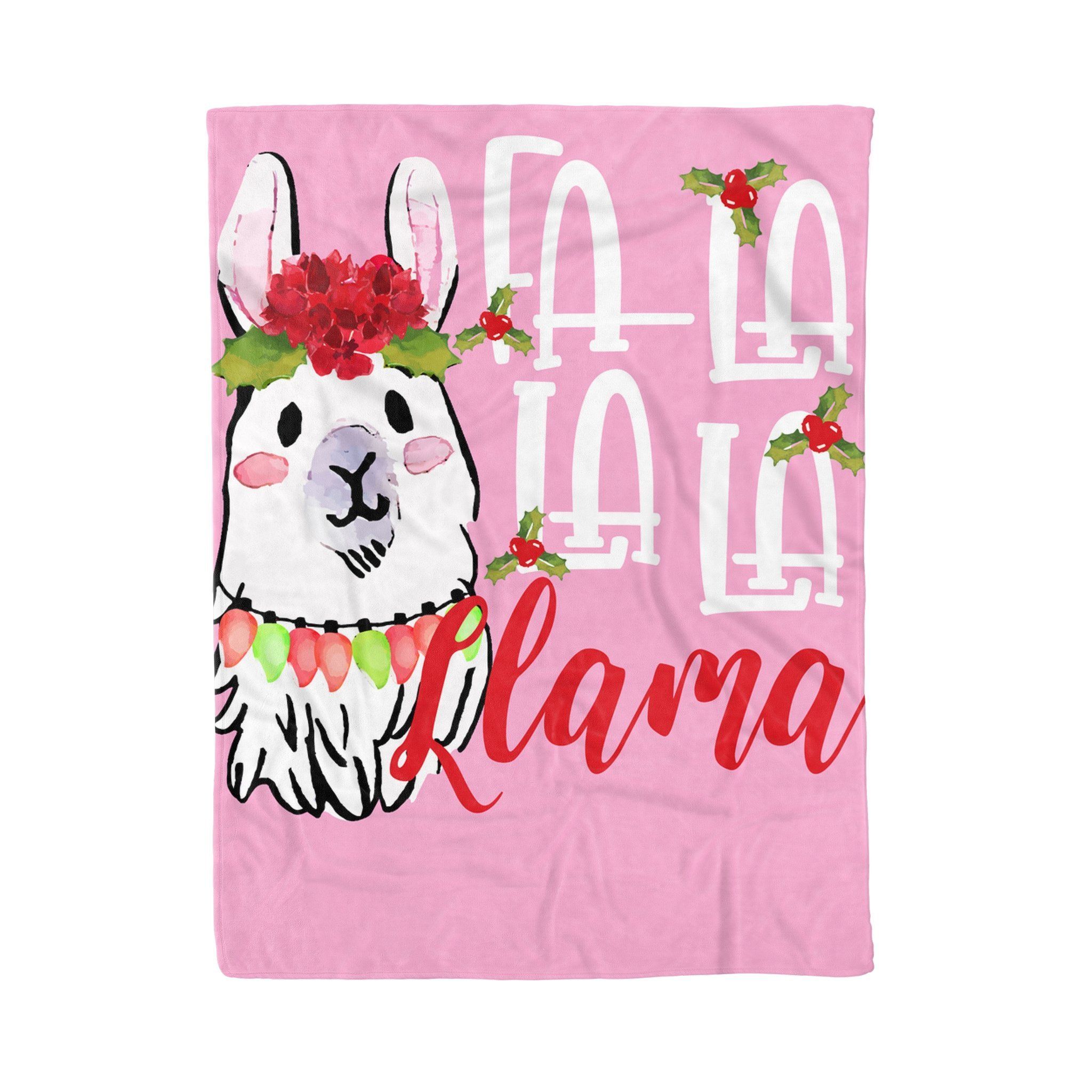 Lama Llama Sherpa Fleece Blanket