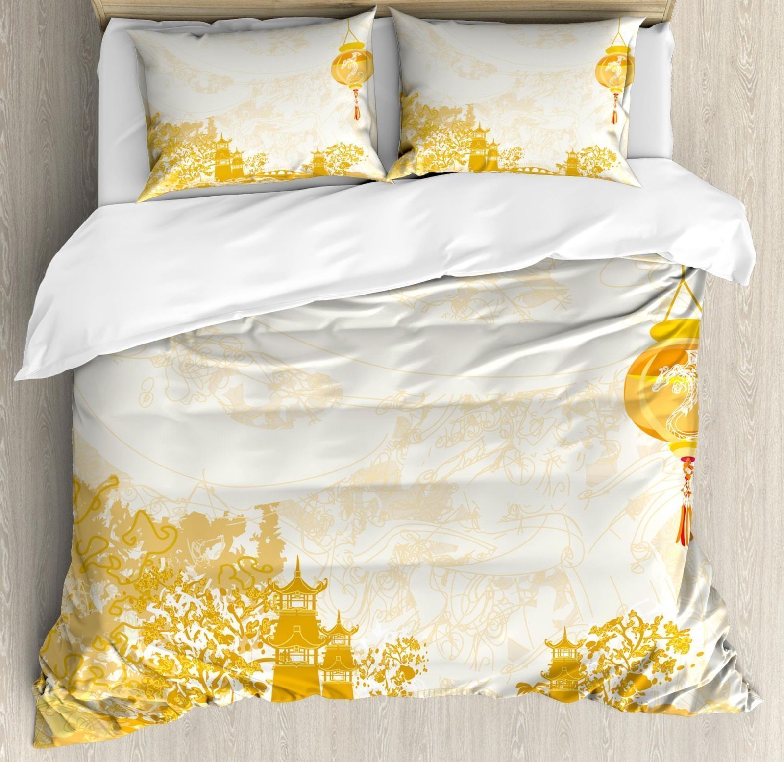 Lantern Yellow Landscape Bedding Set