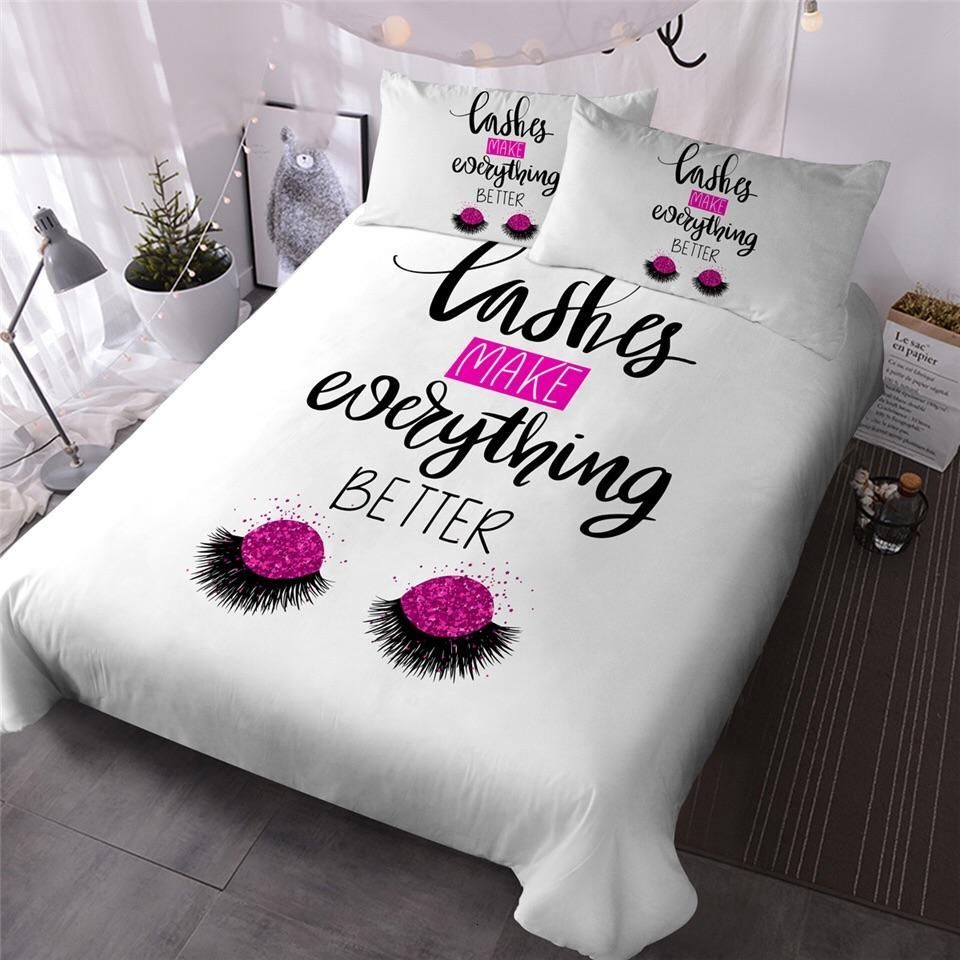 Lashes Make Everything Better Bedding Set