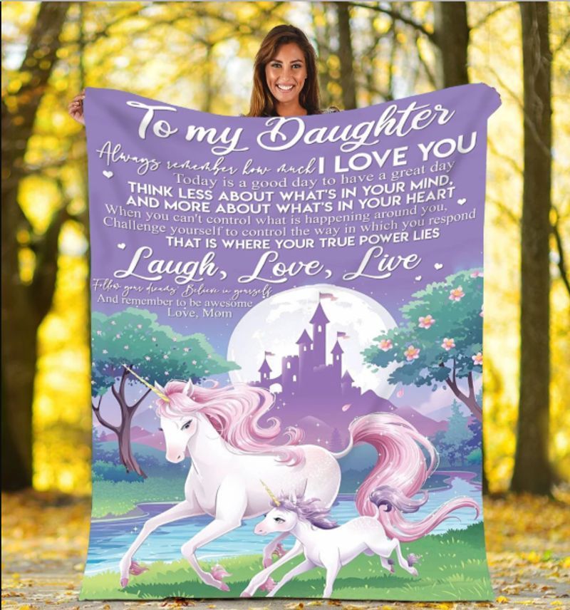 Laugh Love Live Unicorn Sherpa Fleece Blanket