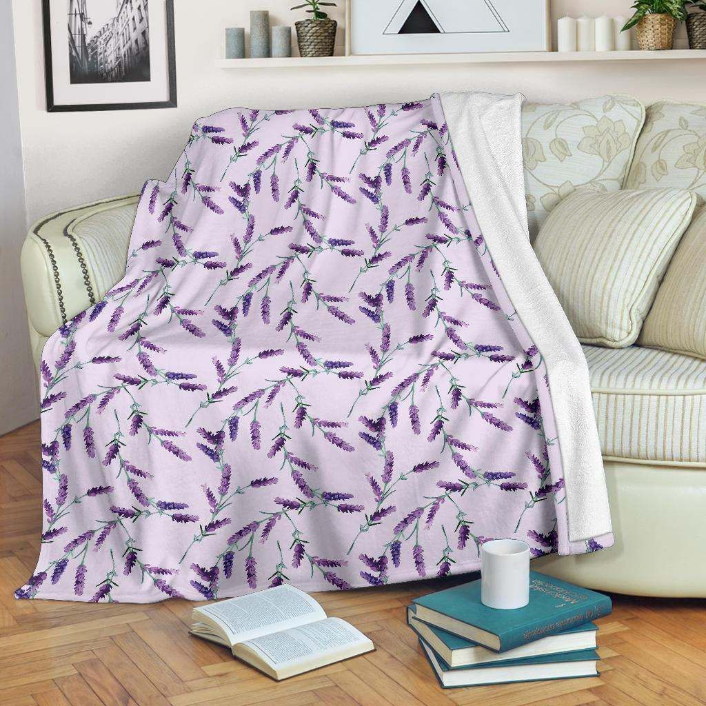 Lavender Floral Sherpa Fleece Blanket