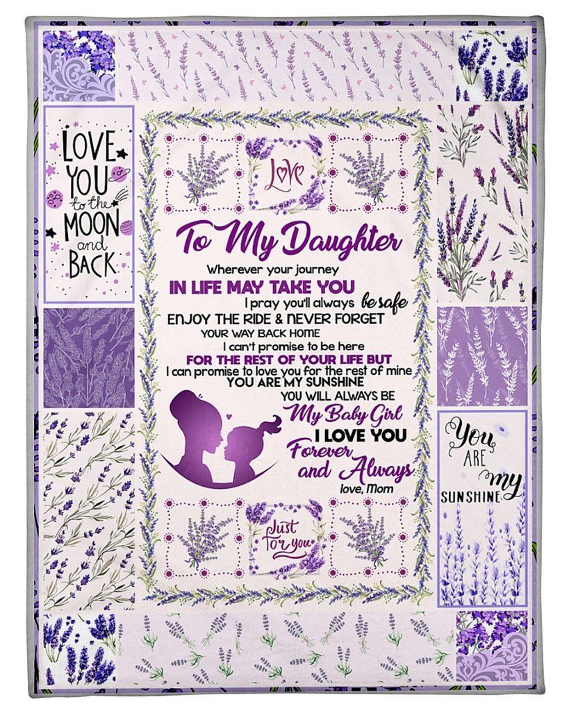 Lavender To My Daughter Sherpa Fleece Blanket
