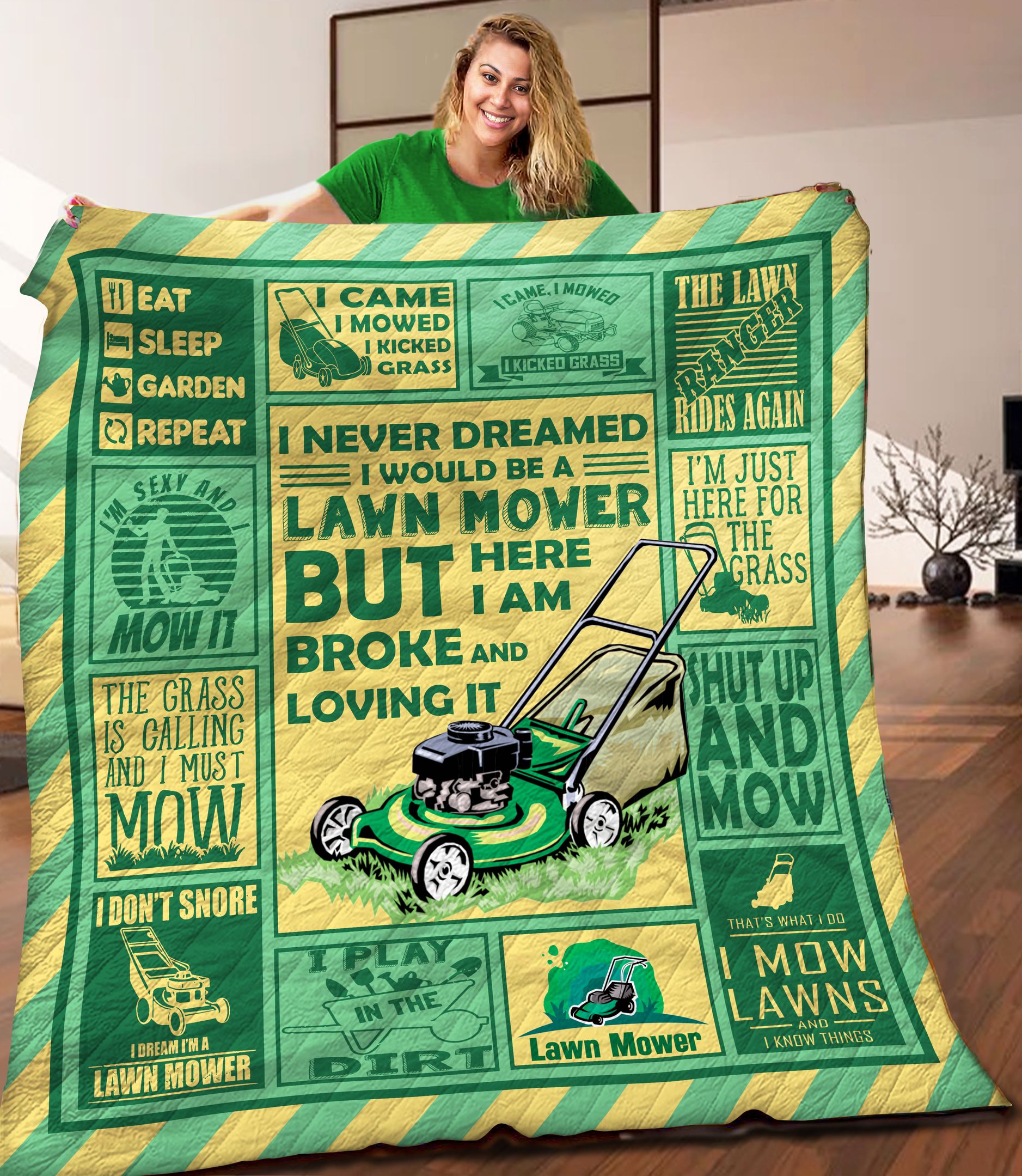 Lawn Mower Quilt Blanket HHH180619NA