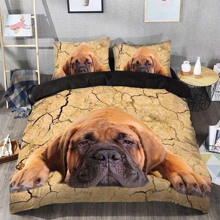 Laying On Chaped Soil German Boxer  Bedding Set