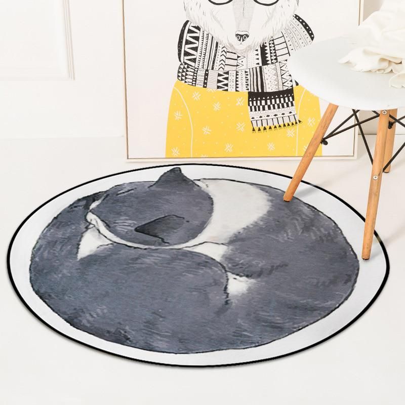 Lazy Cat Round Carpet