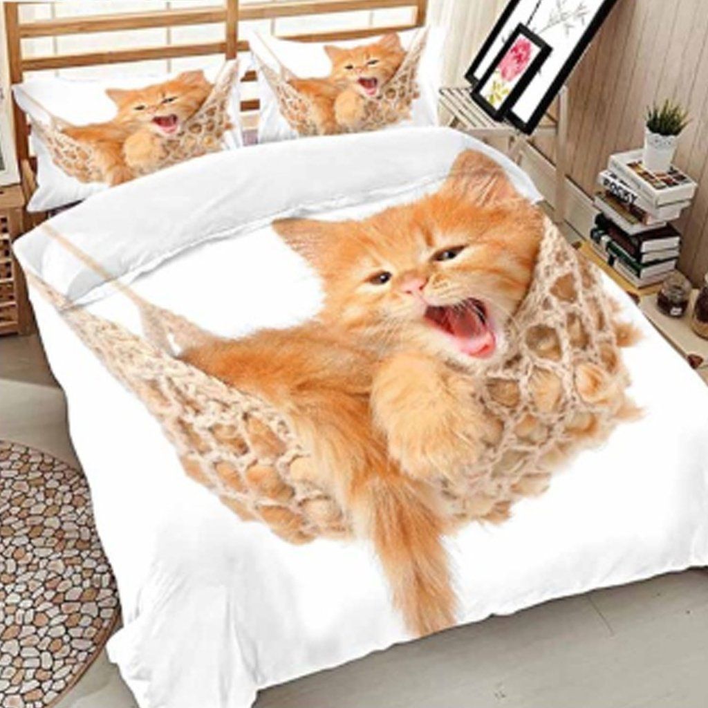 Lazy Orange Cat Bedding Set