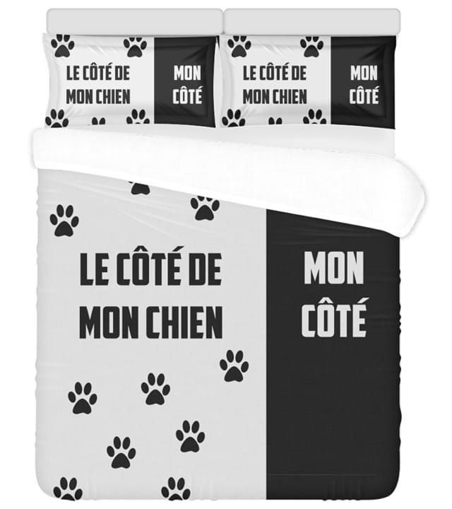 Le Cote De Mon Chien Mon Cote Dogs Footprint  Bedding Set