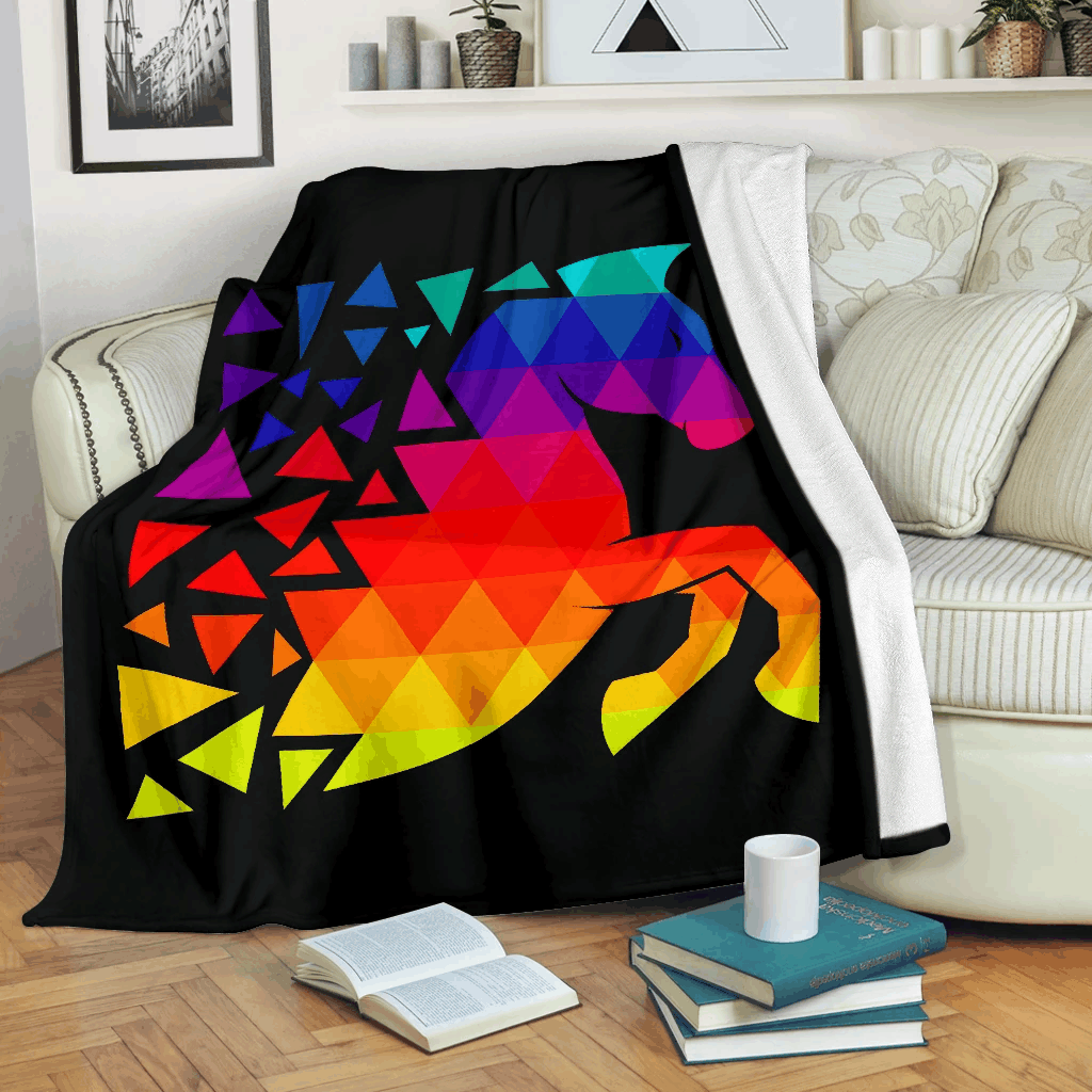 Leaping Horse Sherpa Fleece Blanket