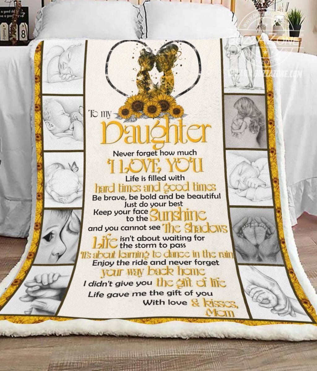 Learning To Dance In The Rain Daughter Mom Sherpa Fleece Blanket