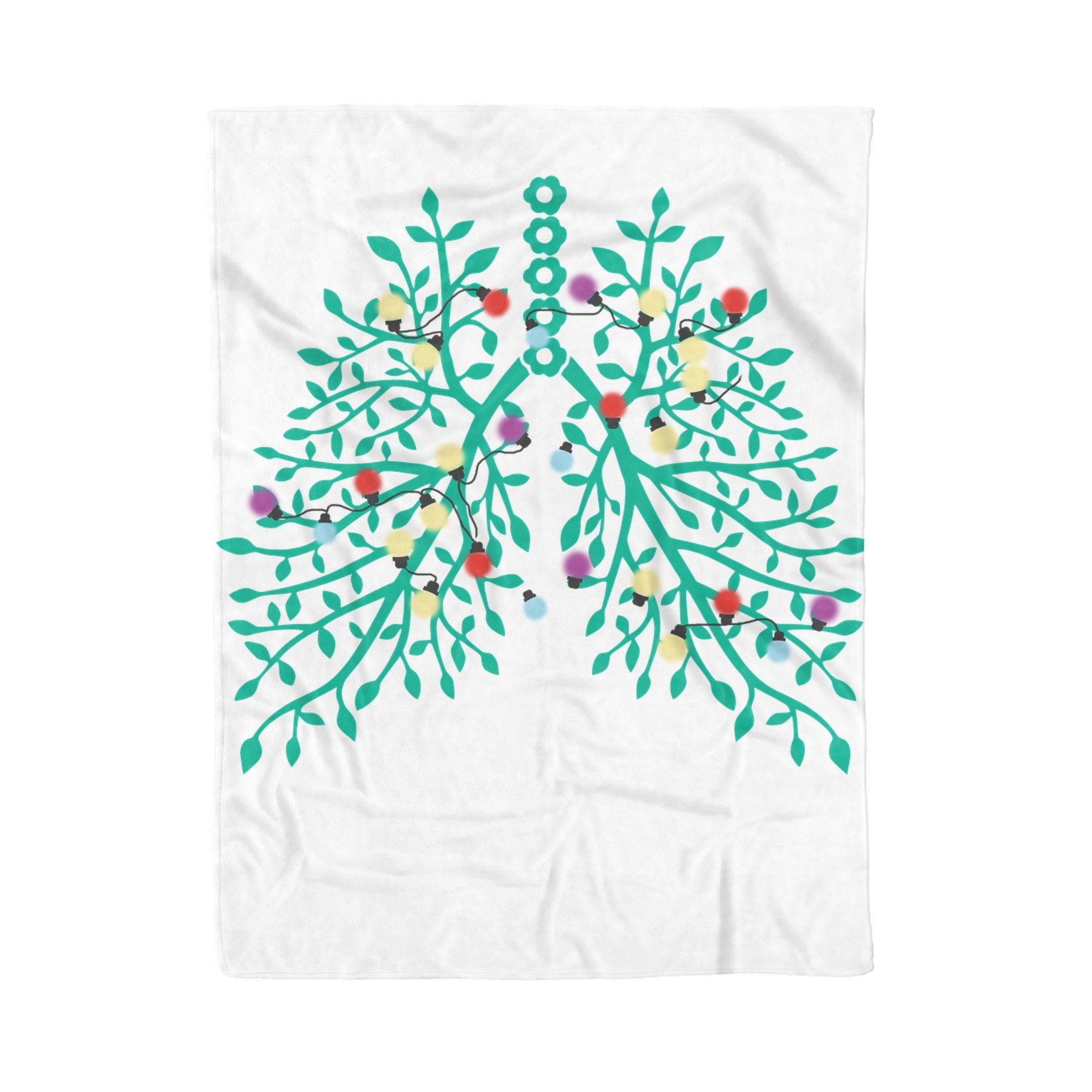Led Light Lungs Christmas Sherpa Fleece Blanket