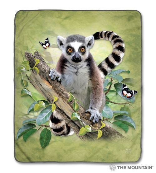 Lemur Butterfly Sherpa Fleece Blanket