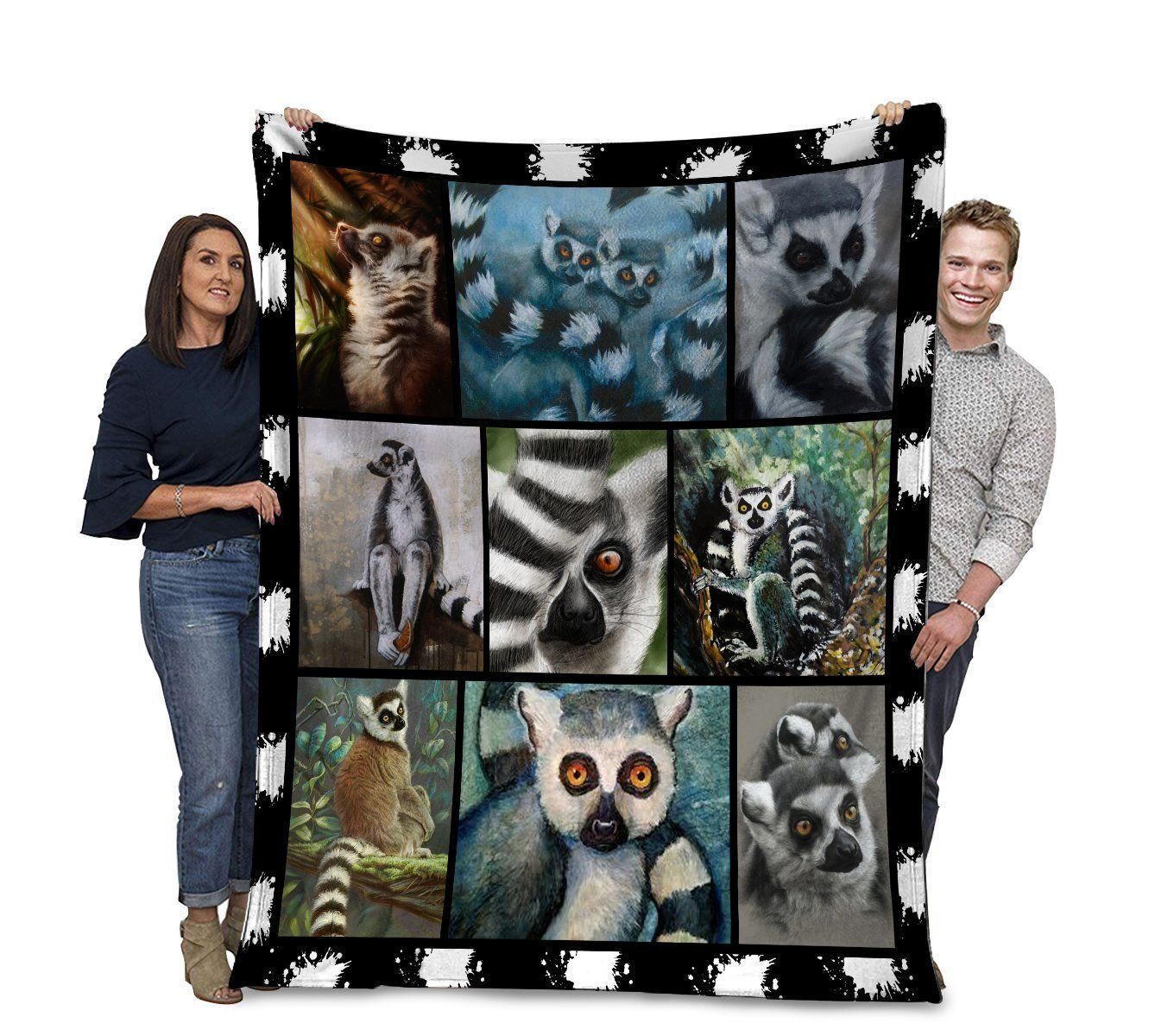 Lemurs Animals Lover Sherpa Fleece Blanket