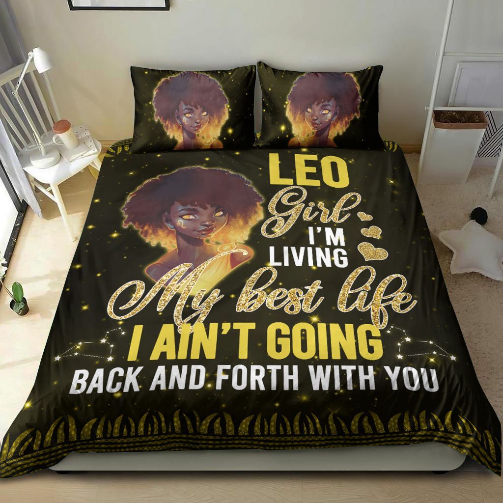 Leo Black Girl Smiling Bedding Set