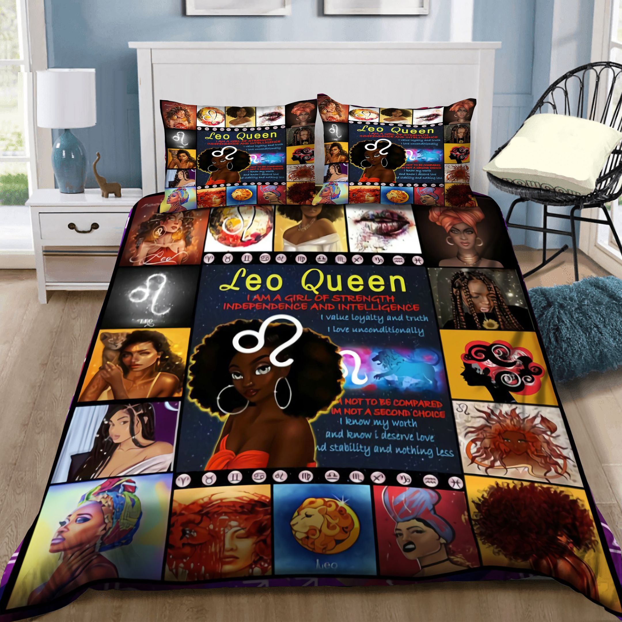 Leo Queen Black Bedding Set