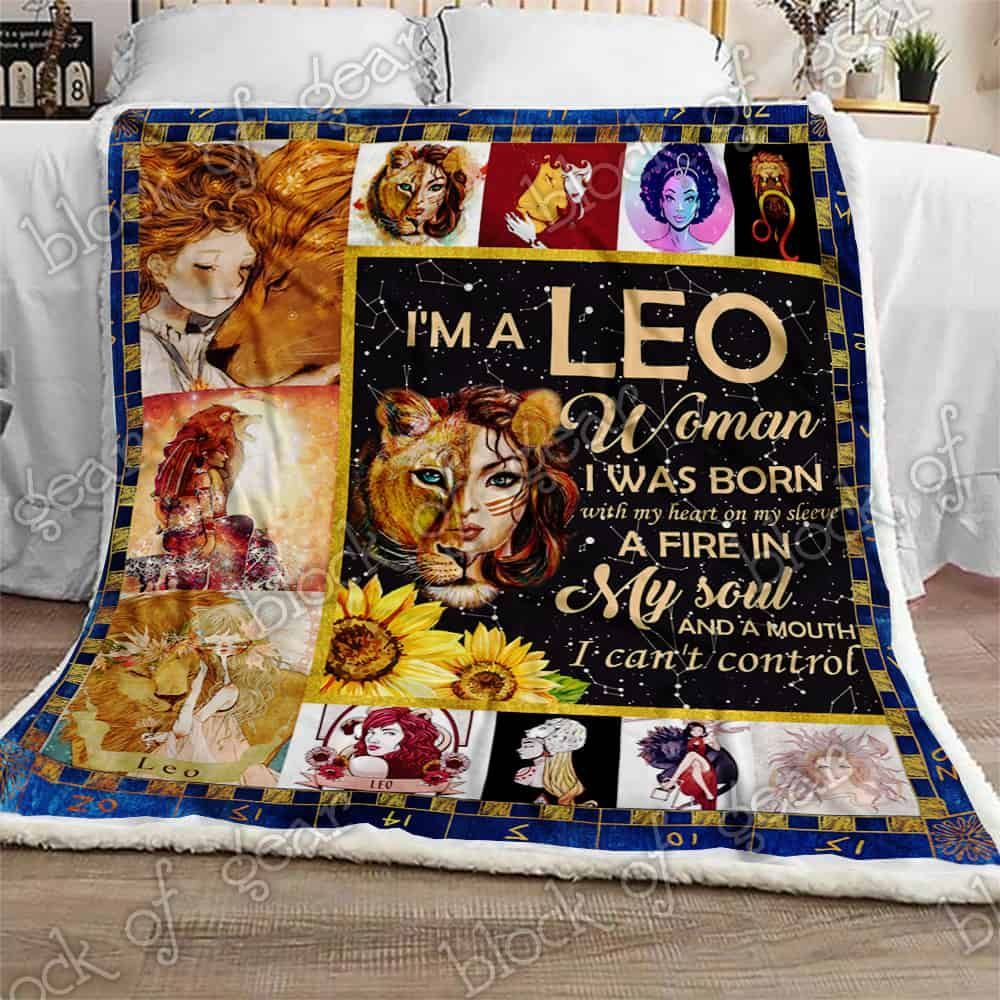 Leo Woman Fleece Blanket
