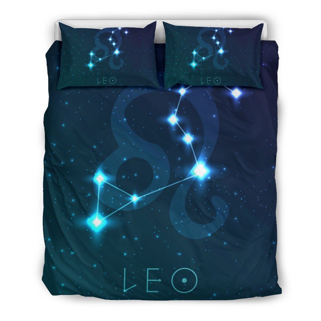 Leo Zodiac Galaxy Star Bedding Set