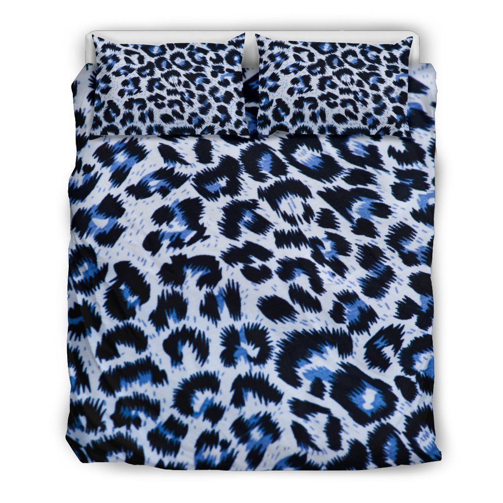 Leopard Blue Skin Print Bedding Set