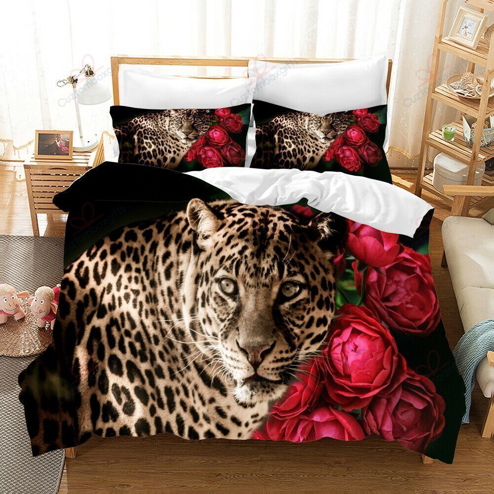 Leopard Rose Bedding Set