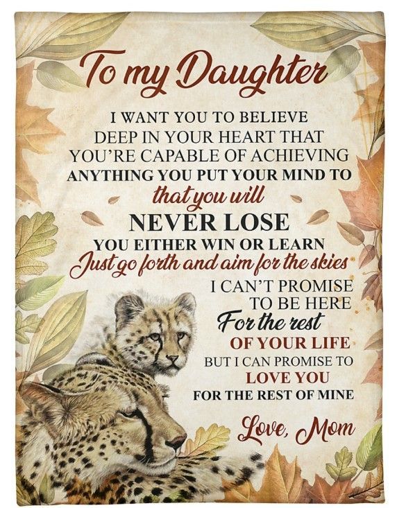 Leopard To My Daughter I Want You To Believe In Yourself Sherpa Fleece Blanket